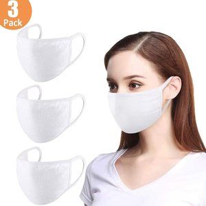 3 White Cloth Face Mask